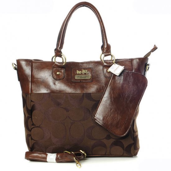 Coach In Signature Medium Coffee Totes AOX | Coach Outlet Canada